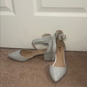 Elegant Silver Glitter Heels